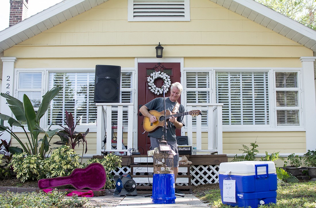 Bain Beakley Acoustic performs during the second annual Arlington Park Porchfest.