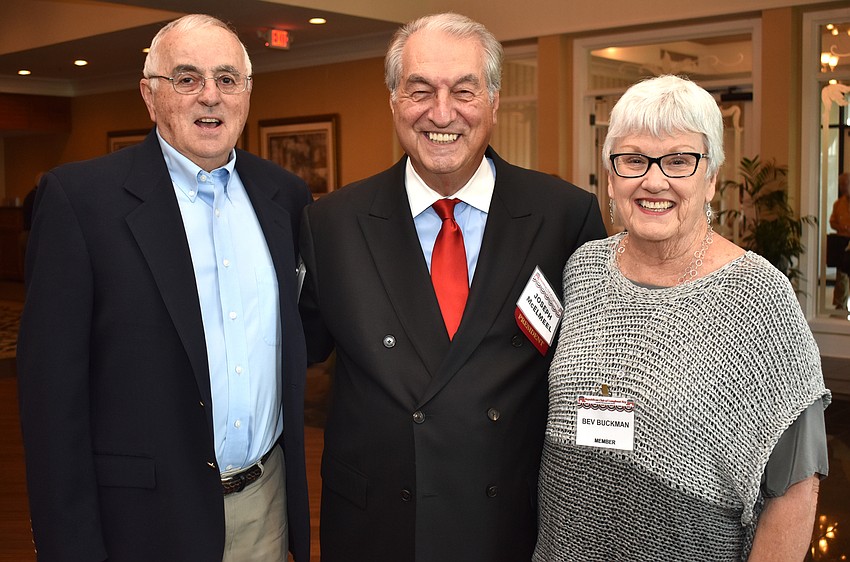 Tom Buckman,  Republican Club of Longboat Key President Joe McElmeel and Bev Buckman