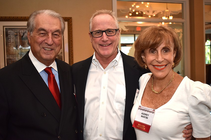 Republican Club of Longboat Key President Joe McElmeel, John Helms and Audrey Marten