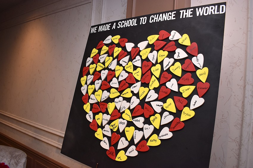 The students at Visible Men Academy made this decoration for the Love Lunch on Oct. 11 at Michael’s On East.