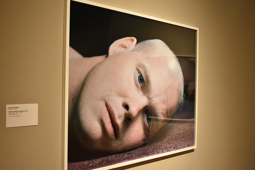 Soldier: Bosiacki 364 Days in Iraq is one of several portraits of soldiers by Suzanne Opton, is on display for Aftermath at The Ringling.