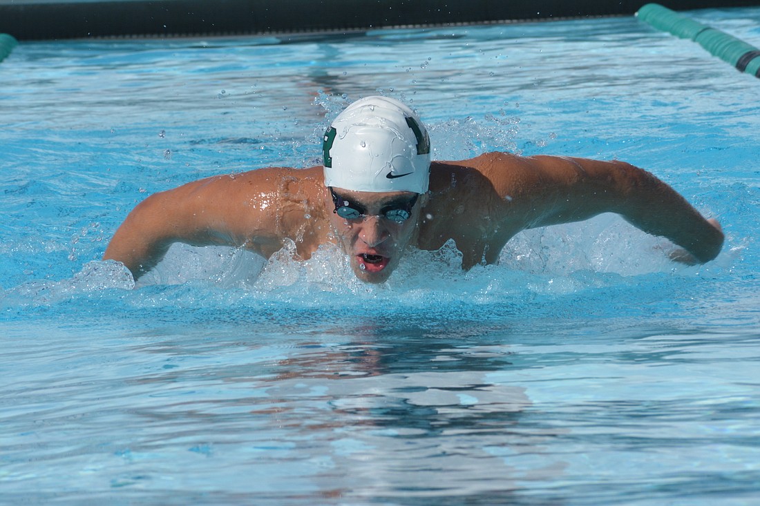 Sebastian Aguirre hopes to get his 100 butterfly time under 50 seconds.