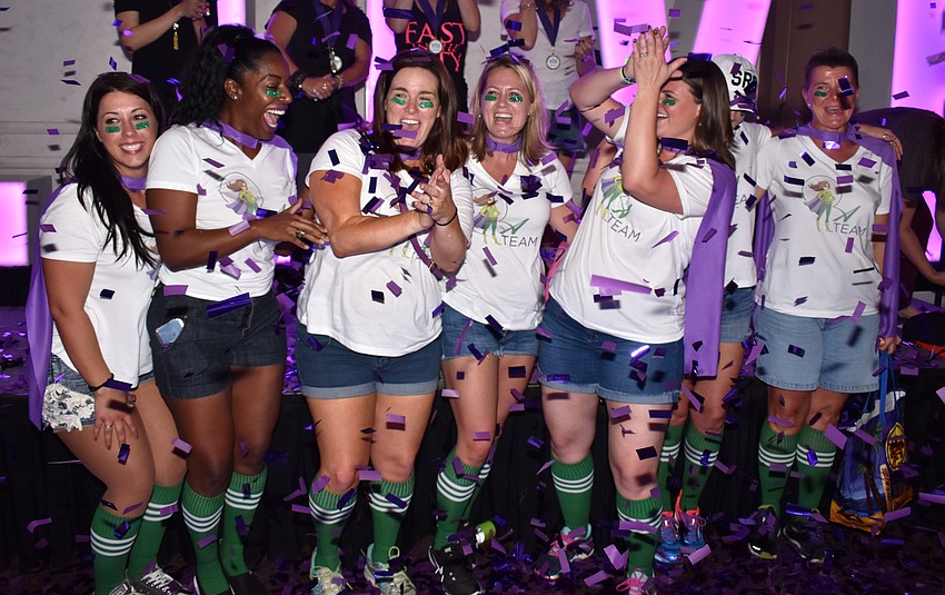 A Team won first in the scavenger hunt and raised $2,875 for Safe Place and Rape Crisis Center.