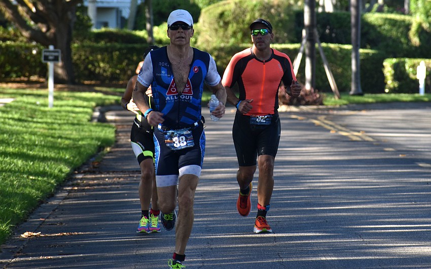 After biking, athletes either ran two and a half miles or five miles depending on if they were racing in the sprint or international course.