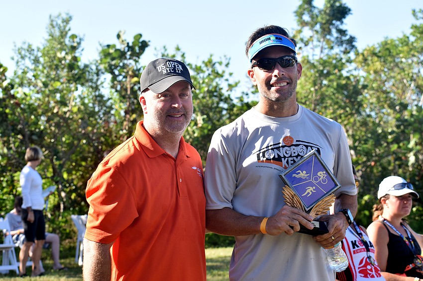 Following the completion of the duathlon, awards were given out to the overall winners and first three place winners in each age group for males and females.