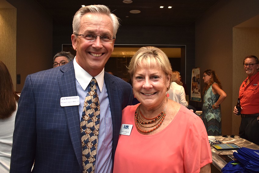 Small Business Week supporting sponsor Michael Vejins of Raymond James and Longboat Key Chamber of Commerce President Gail Loefgren