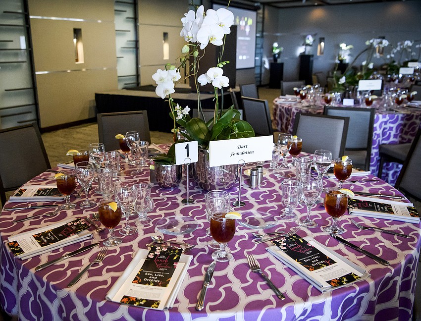 The tablescapes were flawlessly decorated at Lunch in the Gardens on Oct.18 at Michael's on the Bay at Selby Gardens.