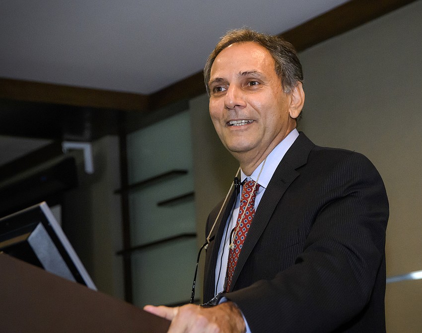 Speaker Dr. Antonio Toscano De Brito, research botanist, speaks to the crowd.