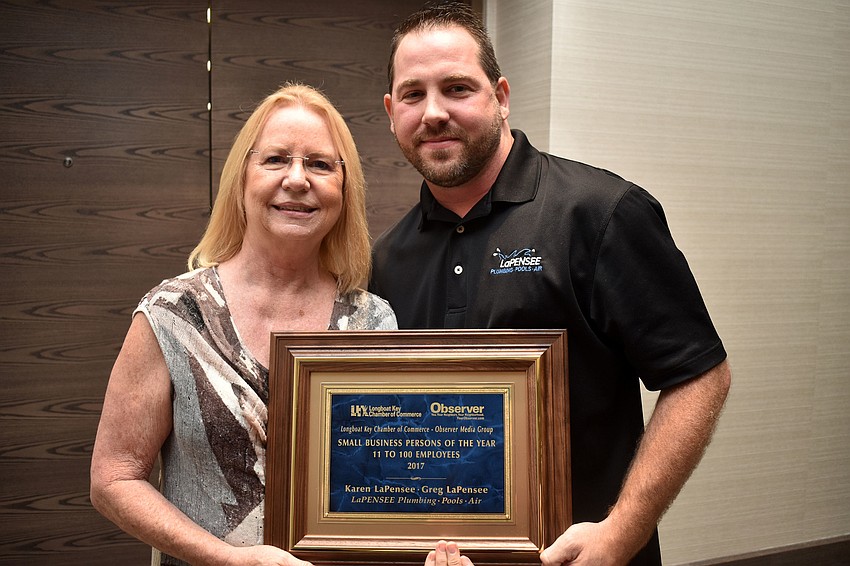 Small Businessperson of the Year 11 to 100 Employees winner Karen and Greg LaPensee of LaPensee Plumbing