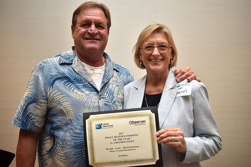Harry and Lynn Christensen of Harry’s Continental Kitchens, third place winners of Small Businesspersons of the Year 11 to 100 employees