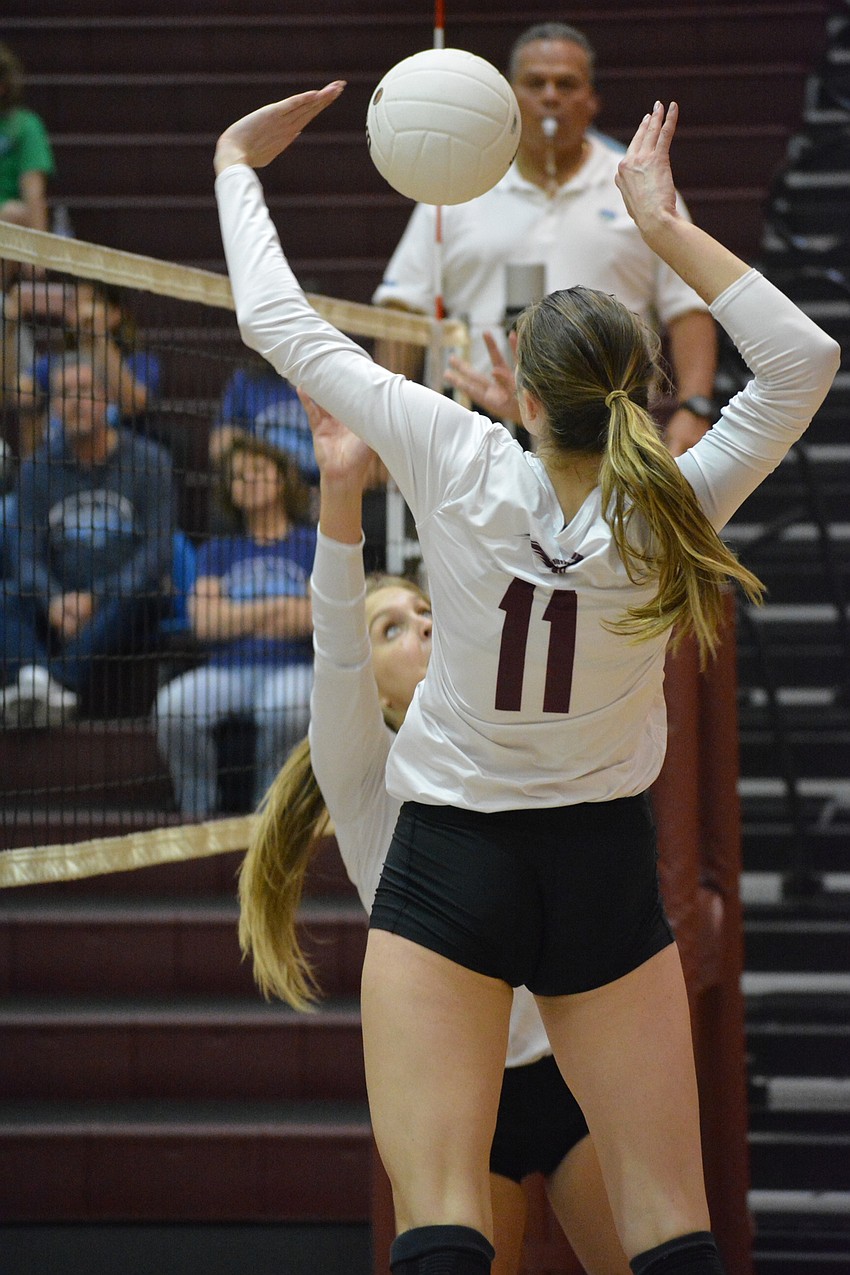 Abby Quigley prepares to pound the ball into the Newsome defense. She had six kills during the game.