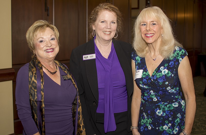Hope Family Services board member Patti Wrobel, Hope Family Services CEO Laurel Lynch and Lakewood Ranch Women's Club President Monika Templeman