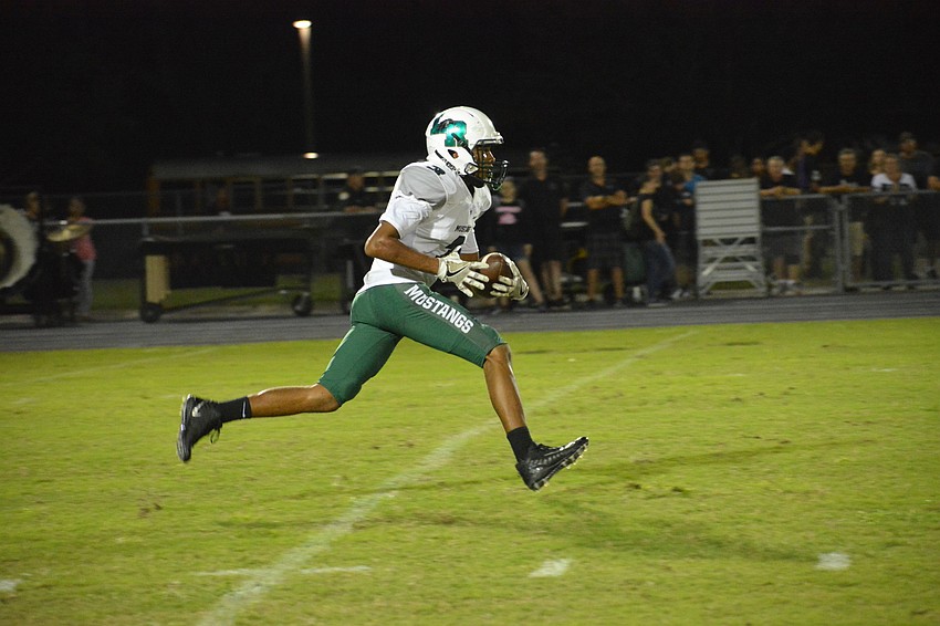 Lakewood Ranch returner Josh Rowden takes a kickoff upfield.