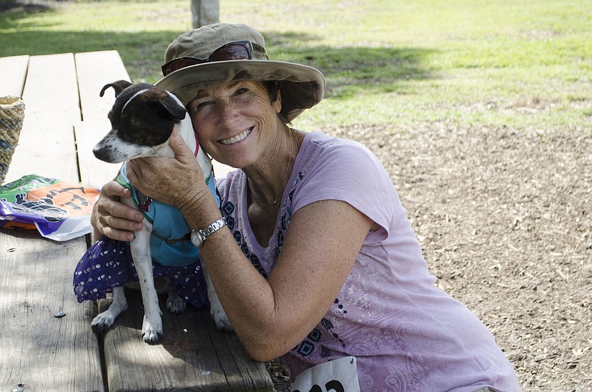 Peggy Cockerill and her dog, Sookie.