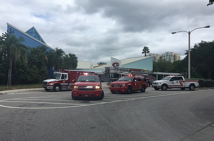 Emergency units are on the scene of a gas leak on Boulevard of the Arts.