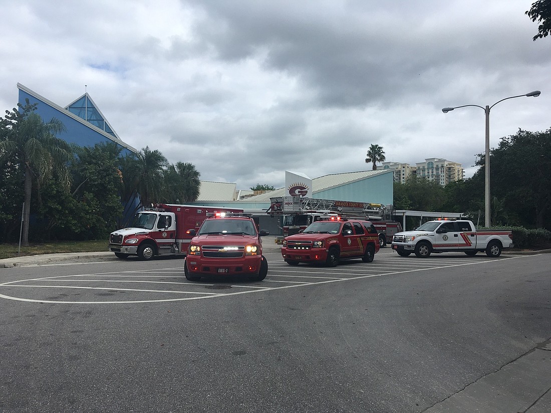 Emergency units are on the scene of a gas leak on Boulevard of the Arts.