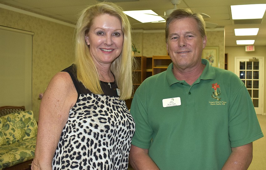 Garden Club President Susan Phillips and speaker Bruce Holst, director of Botany at Selby Gardens
