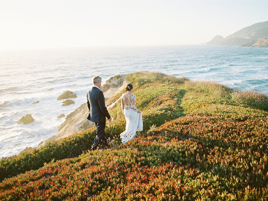 Jen Rust married Steve Johnson on July 16 at at an oceanside Airbnb in Montara, Calif.