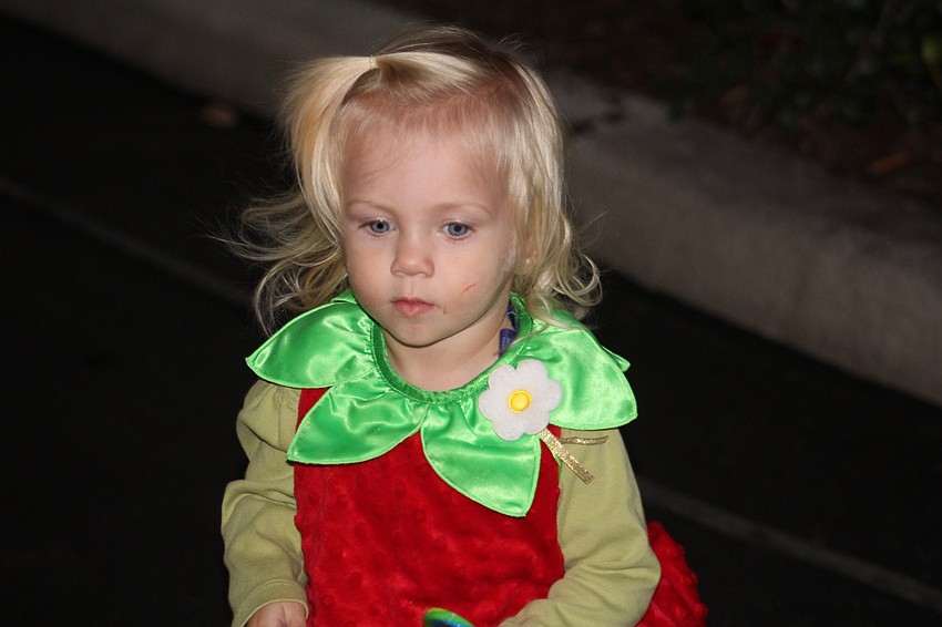 Lakewood Ranch's Norah Miller sports her strawberry costume.