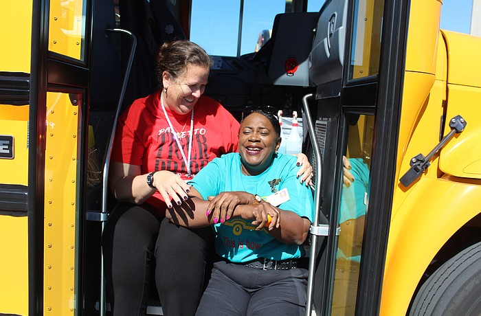 Cindy Teuton and Carla Thomas, bus drivers for the School District of Manatee County, have always memorized the names of their student riders. With the new software, there will be no need.