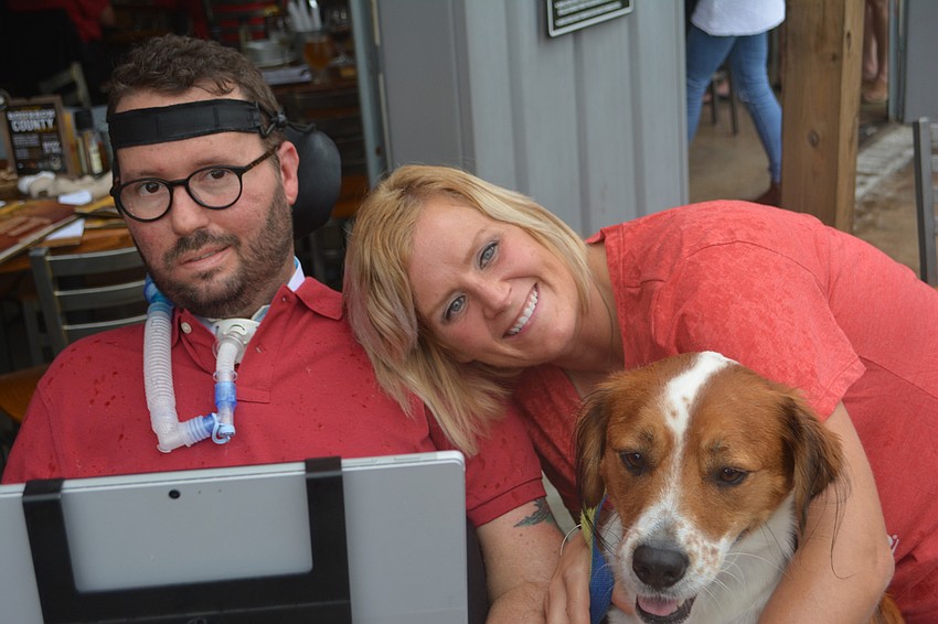 The couple's dog, Cash, decided to join the fun.