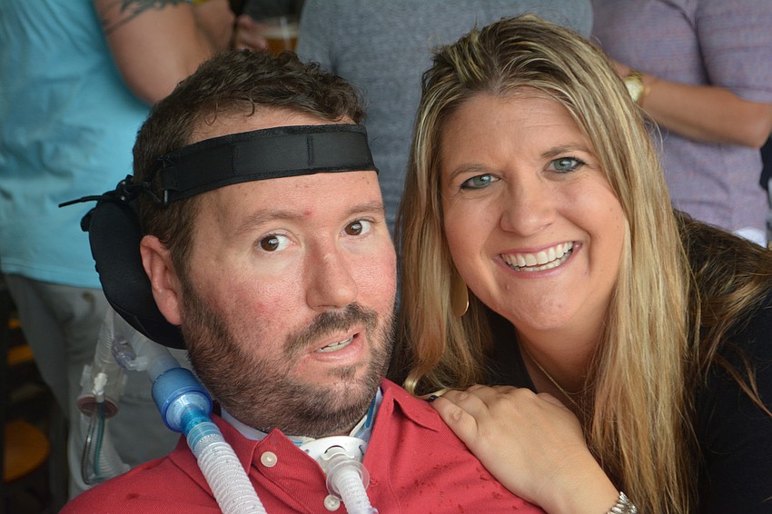 Kevin Swan visits with former classmate Ashlie Fulmer.