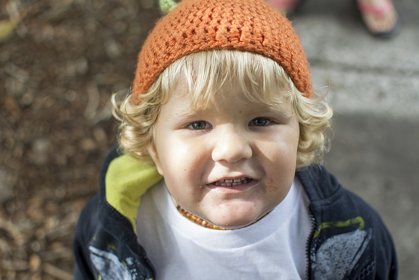 Wyatt Zakrajsek dressed as pumpkin.
