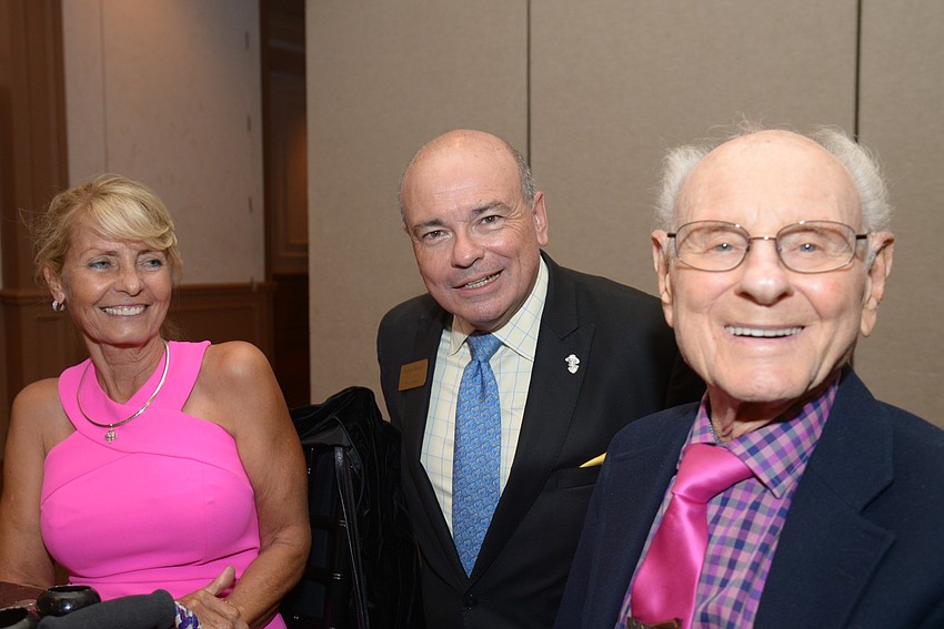 Dorathea Sandland, Sarasota Opera General Director Richard Russell and Ernie Kretzmer.