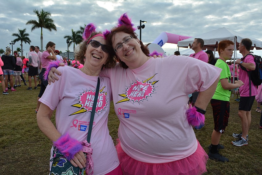 Marcia and Kristin Tremmel, of Parrish, walk with Team Pink Kitty Kats.