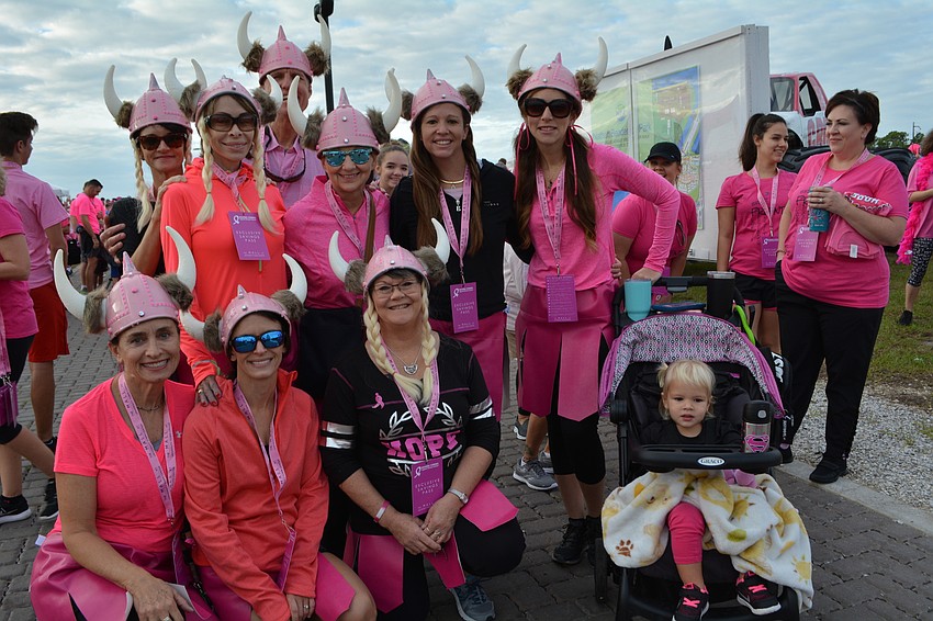 Dr. Scott Elsbree's Pink Warriors team wore viking hats.