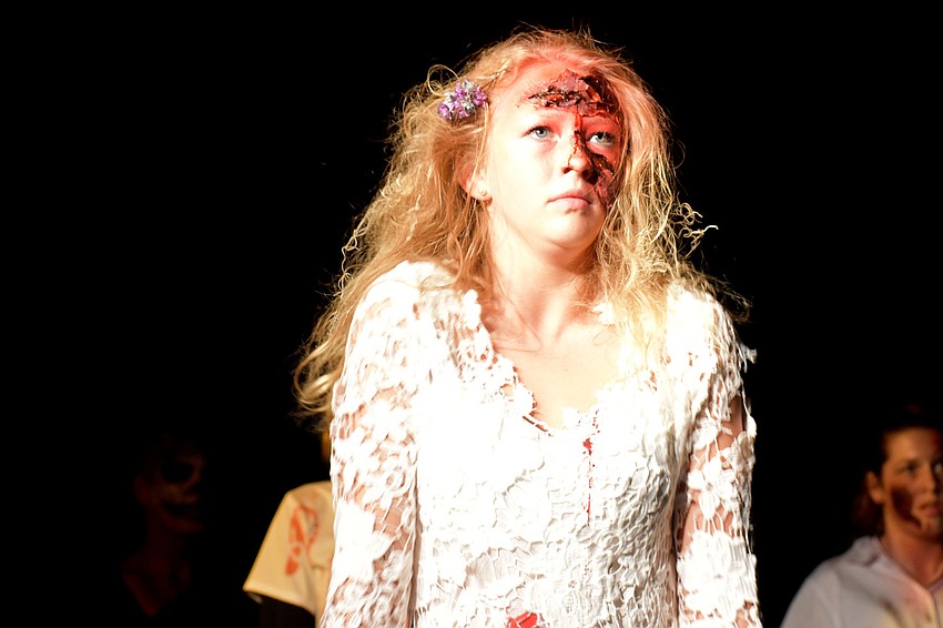 When trick-or-treating was over, the Sarasota High School Drama Department performed Michael Jackson’s “Thriller.”