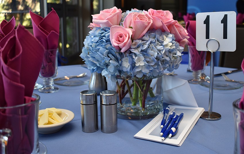 Each table was adorned with a floral centerpiece at the Moffitt Cancer Center Sarasota Luncheon on Nov. 1 at Michael’s on the Bay at Selby Gardens.