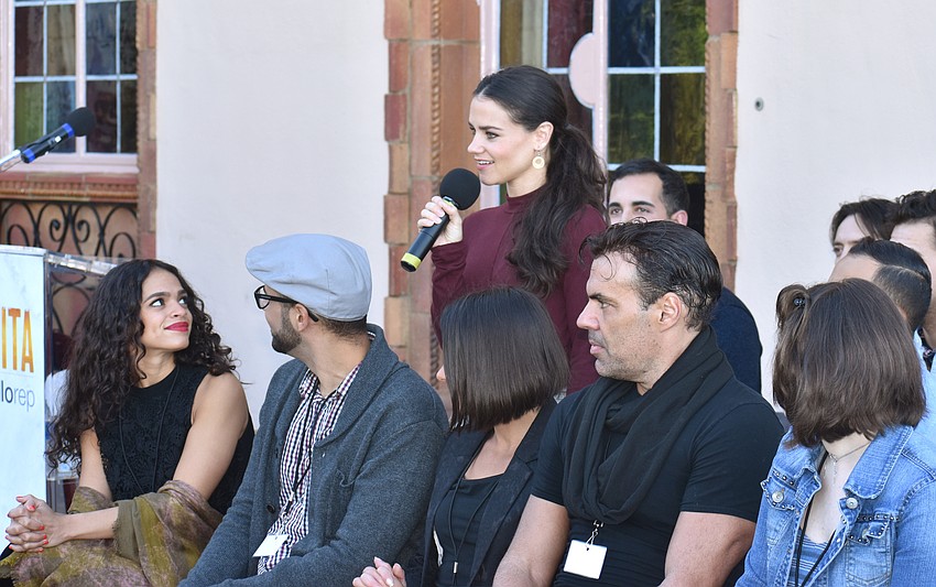The cast of “Evita” introduces themselves at the preview event.