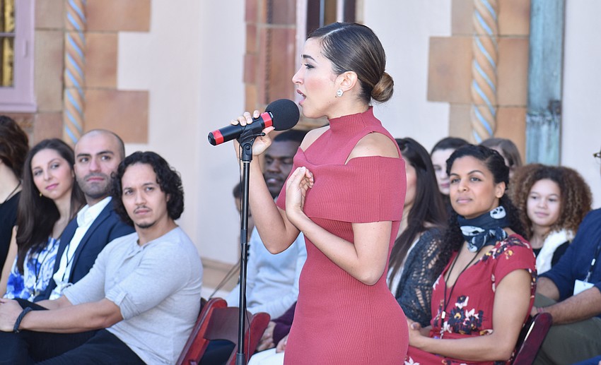 Lead actor Ana Isabelle (who will play the role of Eva Perón) sings “Don’t Cry for Me Argentina.”