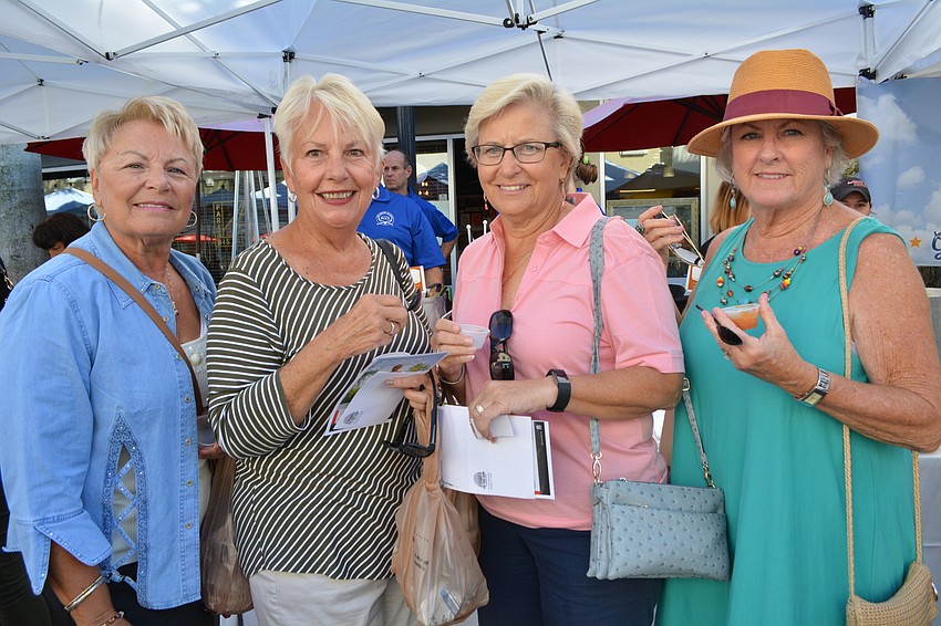Parrish's Linda Lampe joins Eagle Trace's Chris Love, Rosedale's Debbie Hunt and Peridia's Pam Carlin for a lunch of soups. They all plan to put candy in their souvenir bowls.