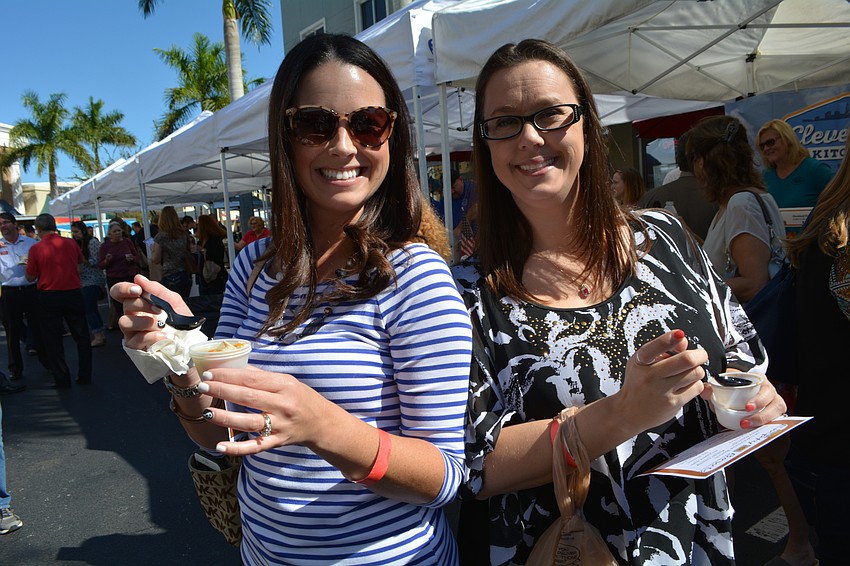 Neal Communities employees Elise Sturgeon and Danielle Boyers enjoy the morning together.