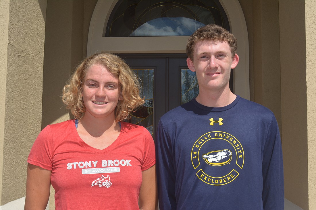 17-year-old twins Haille and Hunter Bogumil signed with Division 1 Stony Brook and La Salle universities, respectively, Nov. 8.