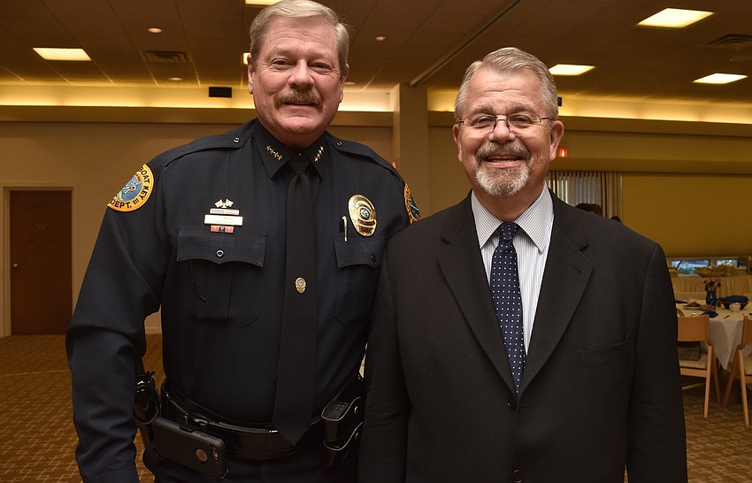 Longboat Key Police Chief Pete Cumming and Rabbi Stephen Sniderman