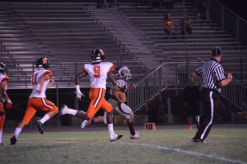 Rams RB Ali Boyce could not be caught on this fourth-quarter touchdown run.