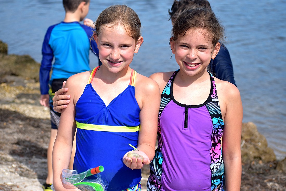  Julia Sawyer and Addyson Danforth at an "Aqua Kids" summer camp at Mote.