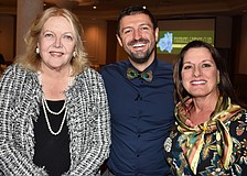 Chairwoman Mimi Hernandez, Speaker Bruno Duarte and Founders Garden Club of Sarasota President Gina Gregoria