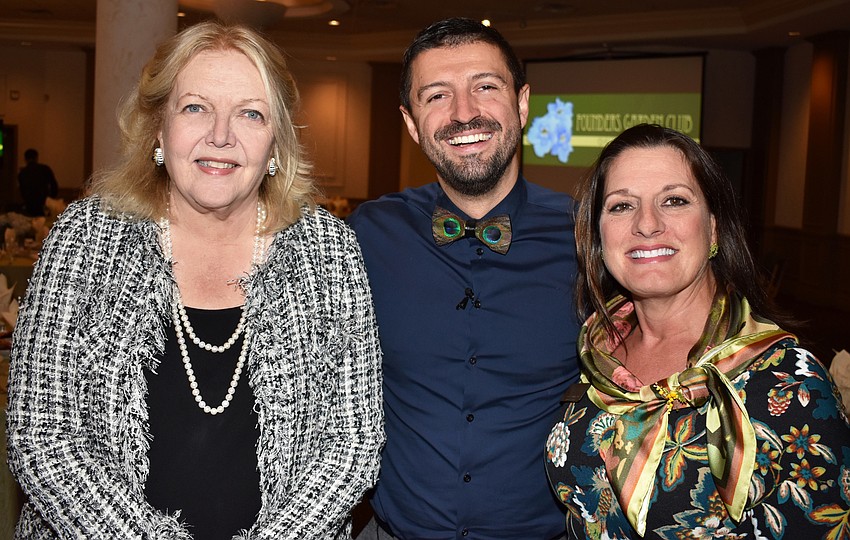 Chairwoman Mimi Hernandez, Speaker Bruno Duarte and Founders Garden Club of Sarasota President Gina Gregoria