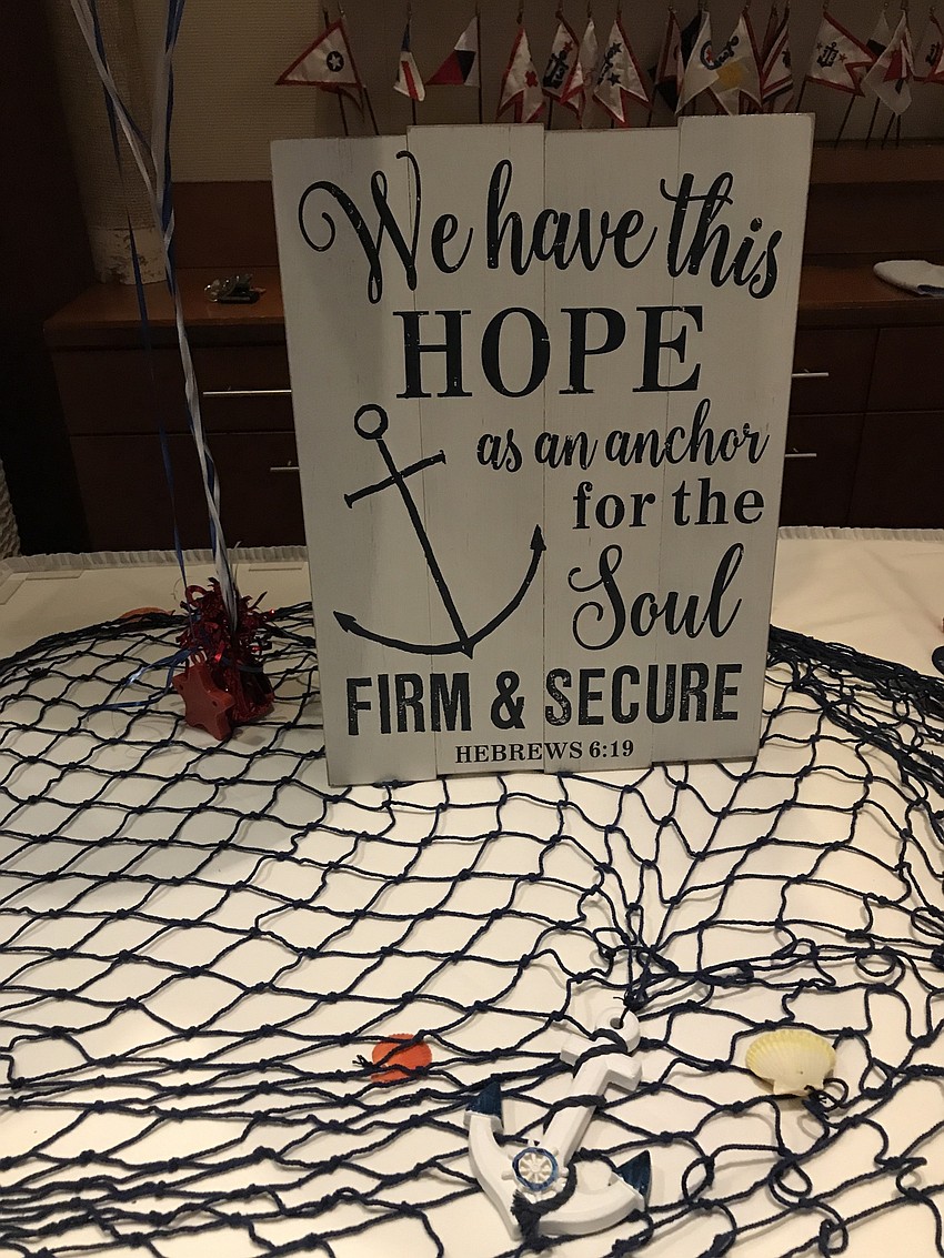 The anchor-themed decor could be found everywhere on Nov. 5 at Sarasota Yacht Club. Photo courtesy of Britt Riner