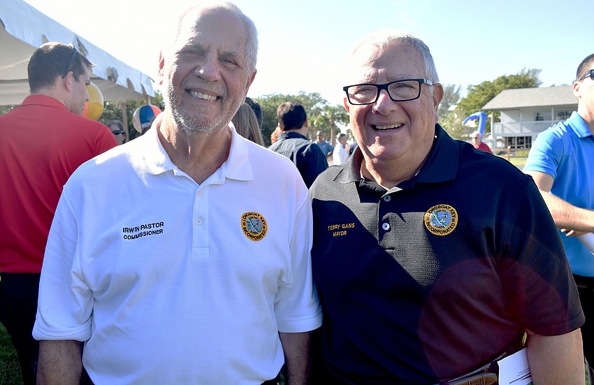 Town commissioner Irwin Pastor and Mayor Terry Gans