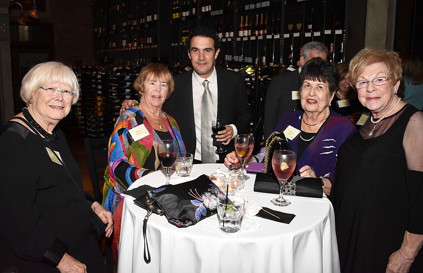 Sue Robinson, Barbara Blackburn, performer Adolfo Gutiérrez Arenas, Harriet Lane and Pat Seftel