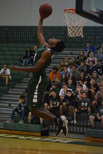 Lakewood Ranch junior Joseph Young connects on a reverse jam.