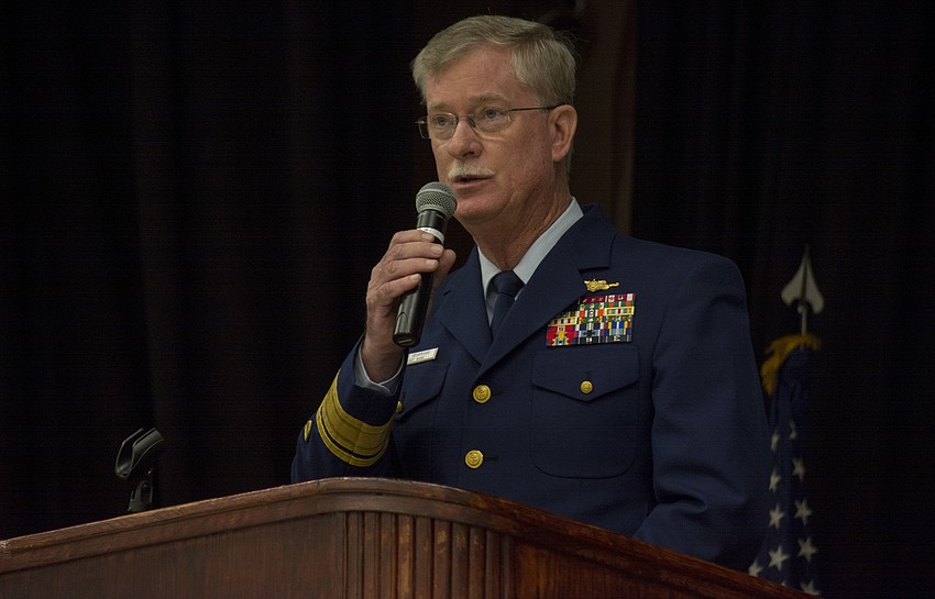 Rear Admiral Steve Branham gave the keynote address at the fourth annual Kiwanis Veterans Day Breakfast.