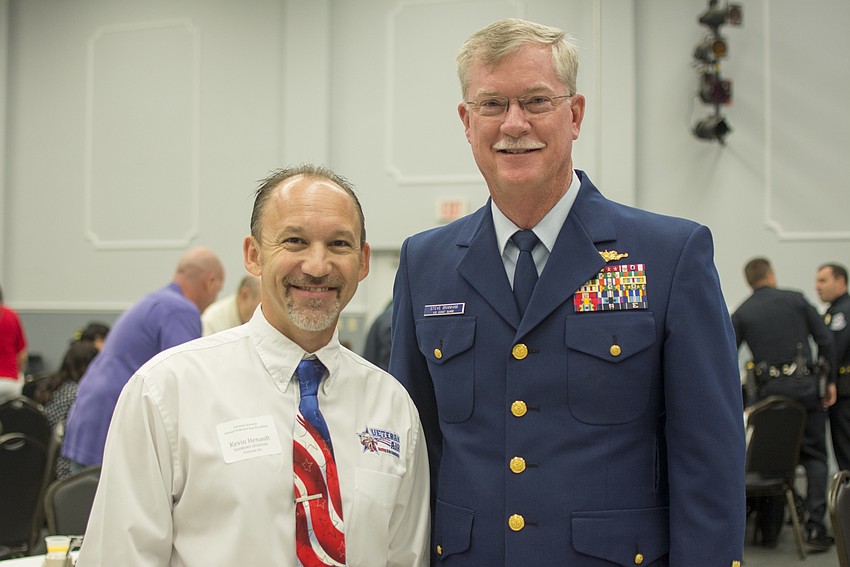 Kevin Henault and Rear Admiral Steve Branham