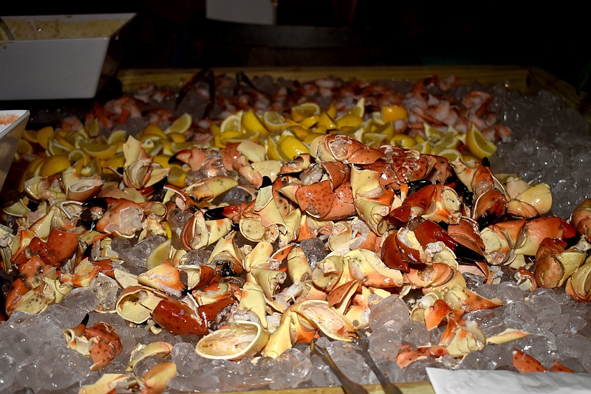 Stone crab was the main dish of the night, along with seafood tacos and salad.