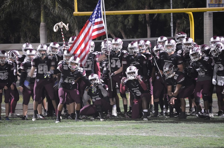 The Rams gets ready to take the field.